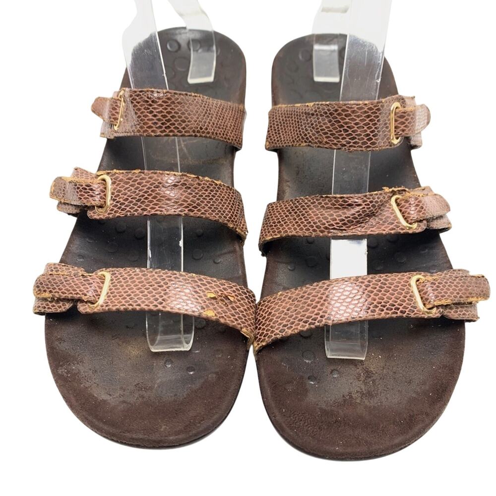 Vionic Aubrey Slip On Snake Print Slides Brown Sa… - image 5